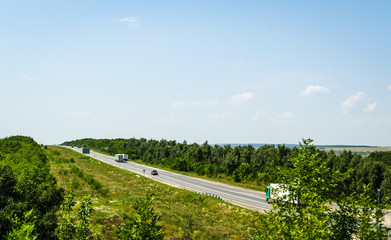 the car goes in the field