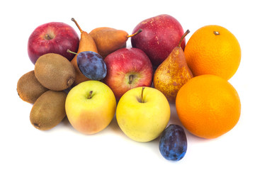 Fototapeta na wymiar Fresh fruits isolated on a white background