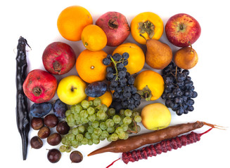 Fresh fruits isolated on a white background