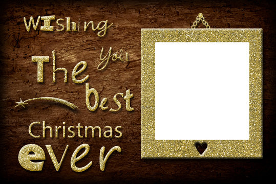 Good wishes Christmas greeting frame.