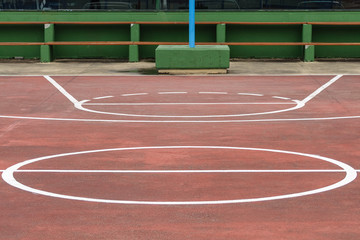 open-air basketball court