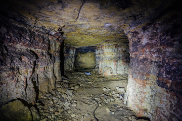 Abandoned and collapsed sandstone or  limestone mine