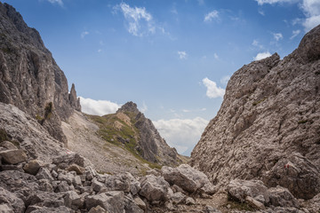 Awesome rock pinnacles,  Settsass, Dolomites, Italy