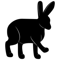 Vector image of hare silhouette