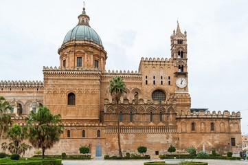 Fototapeta na wymiar Cathedral baroque church, Palermo, Sicily, Italy