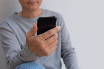 Man use smart phone