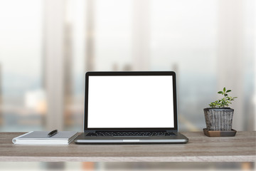 Fototapeta premium laptop on table