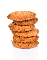 oat cookies on white background