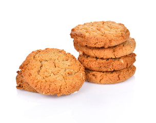 oat cookies on white background