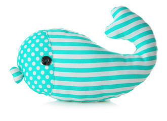 Cute whale pillow, isolated on white