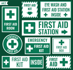 First aid sign set