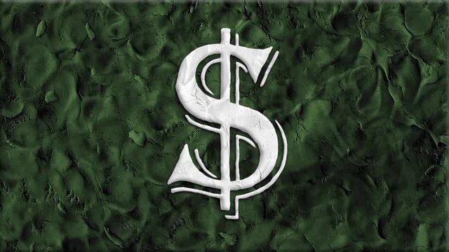 clay dollar sign letter cartoon handmade animation seamless loop background ... New quality universal vintage stop motion dynamic animated business colorful joyful cool video footage