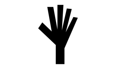 Palm Icon. Hand isolated on white