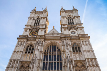 Fototapeta na wymiar Westminster Abbey main facade, London