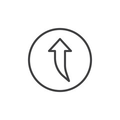 Upper arrow line icon, outline vector sign, linear style pictogram isolated on white. Symbol, logo illustration. Editable stroke