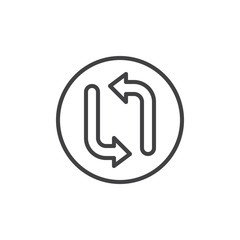 Arrow update refresh line icon, outline vector sign, linear style pictogram isolated on white. Transfer symbol, logo illustration. Editable stroke