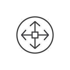 Remote controller joystick line icon, outline vector sign, linear style pictogram isolated on white. Navigation symbol, logo illustration. Editable stroke