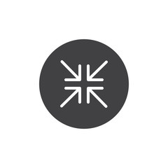 Target icon vector, filled flat sign, solid pictogram isolated on white. Exit full screen arrows symbol, logo illustration.