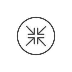 Target line icon, outline vector sign, linear style pictogram isolated on white. Exit full screen arrows symbol, logo illustration. Editable stroke