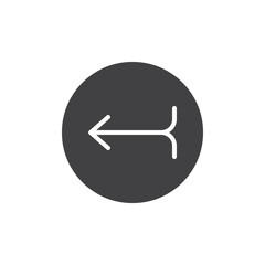 Reply left arrow icon vector, filled flat sign, solid pictogram isolated on white. Symbol, logo illustration.