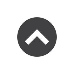 Upper arrow icon vector, filled flat sign, solid pictogram isolated on white. Move forward symbol, logo illustration.