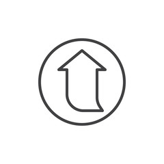 Upward arrow line icon, outline vector sign, linear style pictogram isolated on white. Symbol, logo illustration. Editable stroke