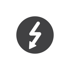 High voltage icon vector, filled flat sign, solid pictogram isolated on white. Danger arrow symbol, logo illustration.