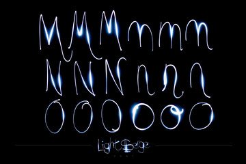 Light Painting Alphabet - Light Serge Font MNO