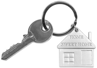 porte-clés maison home sweet home sur fond blanc 