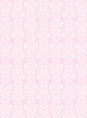 Elegant white flowers pattern textured pink wallpaper background