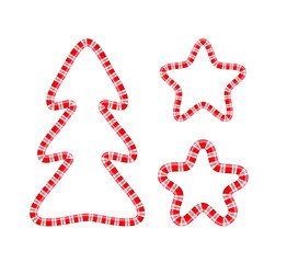 Christmas and New Year candy cane frame