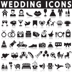 Wedding icons set