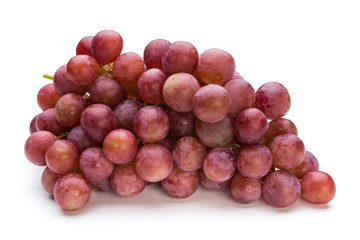 Ripe red grape isolated on white.