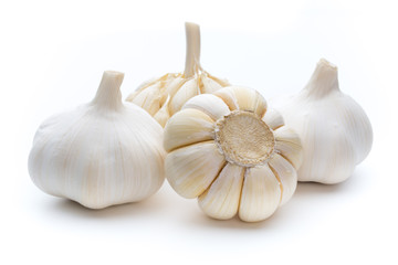 Garlic isolated on the white background.