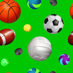balls set sports seamless texture, pattern