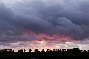 Sunset with a cloudy sky