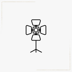 studio lights line icon