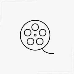 cinema film roll line icon
