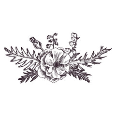 vintage vector floral composition