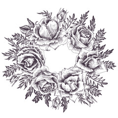 Obraz premium vintage vector floral composition