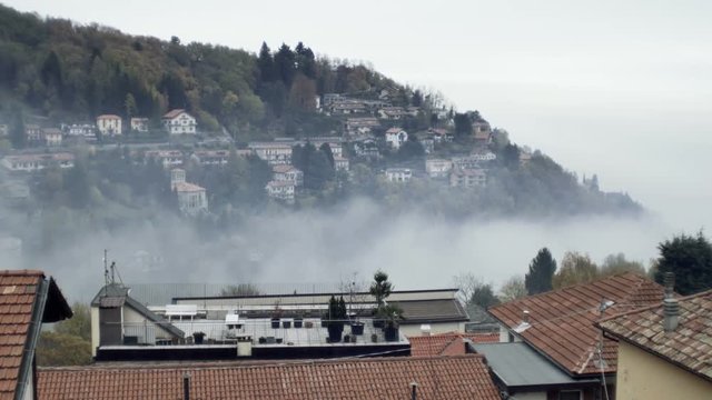 village in the mountains above the clouds