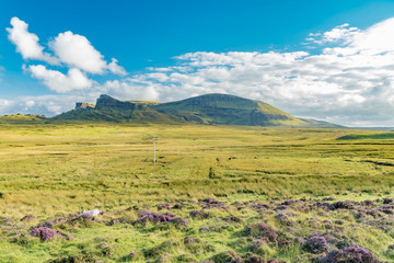 Fototapeta premium lands between sky and ocean panorama of Scotland in England in summer