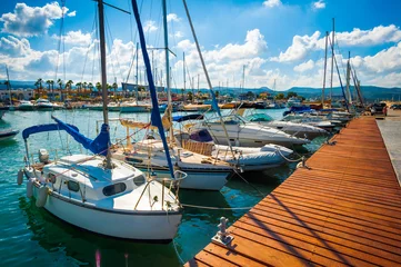 Crédence de cuisine en verre imprimé Chypre Pleasure boats, Cyprus, Paphos district