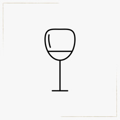 wine glass line icon