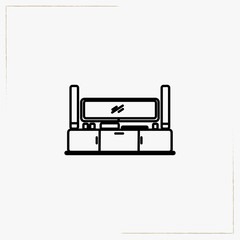 tv home cinema stand line icon