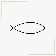 christian fish line icon