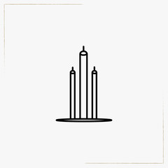 church candle line icon