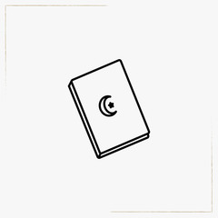 muslim book line icon