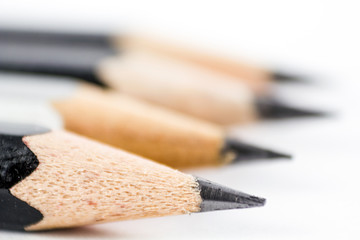 Sharpen pencils close-up background.