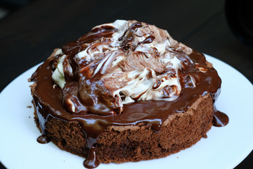 Close up Chocolate Torte. (selective focus)